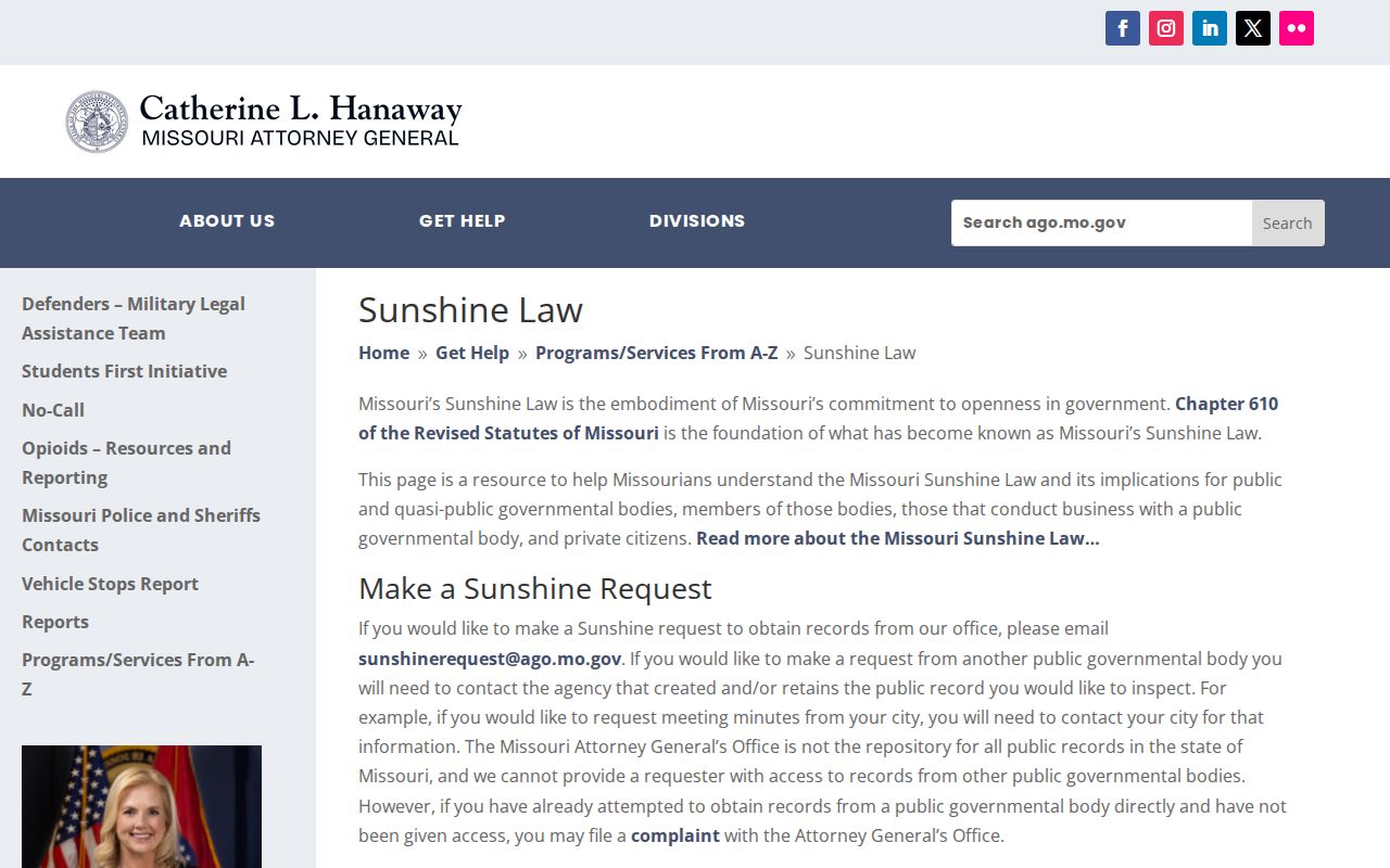 Missouri Sunshine Law source for Moniteau County criminal records