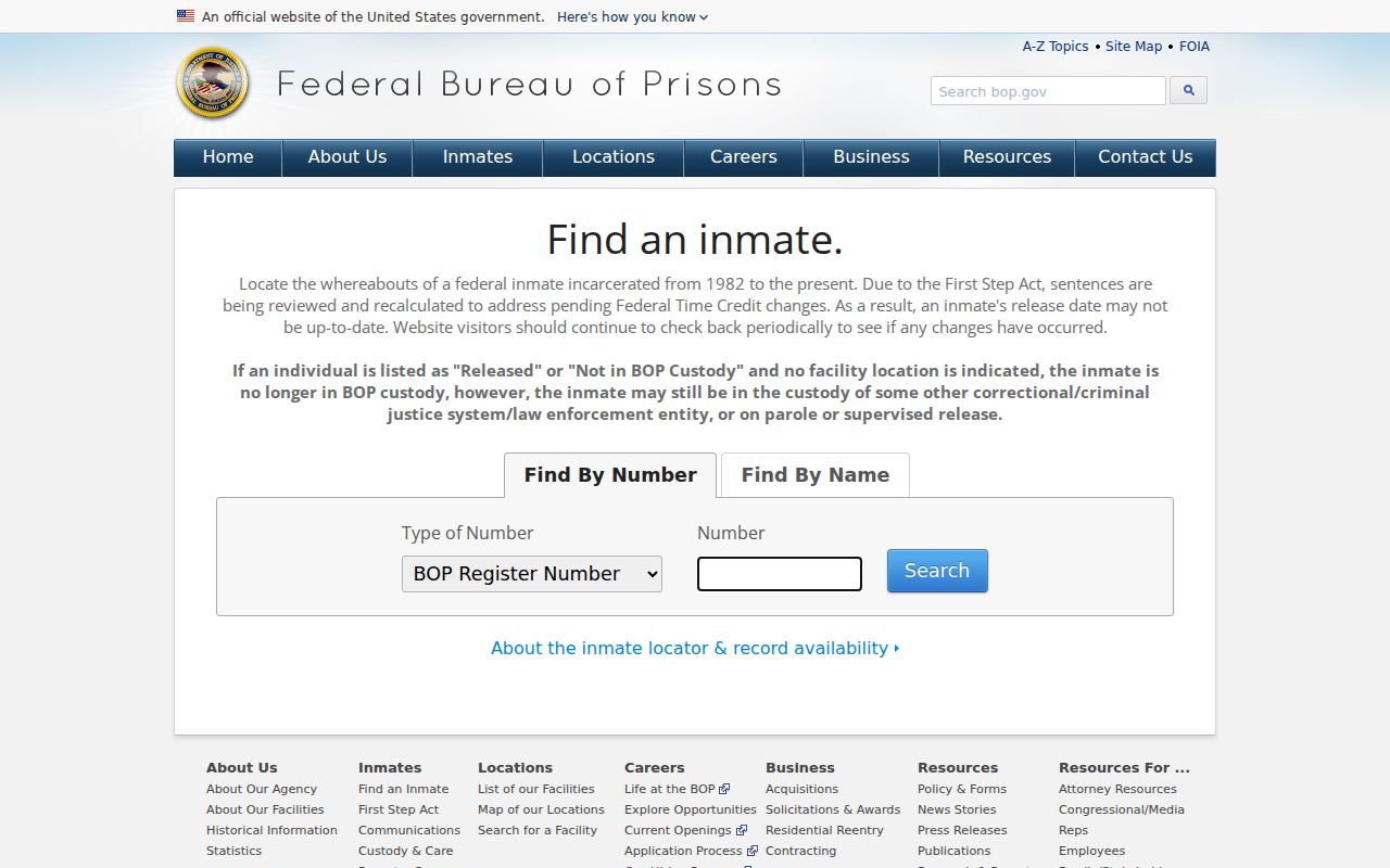 Federal inmate locator beyond Moniteau County arrest and jail records